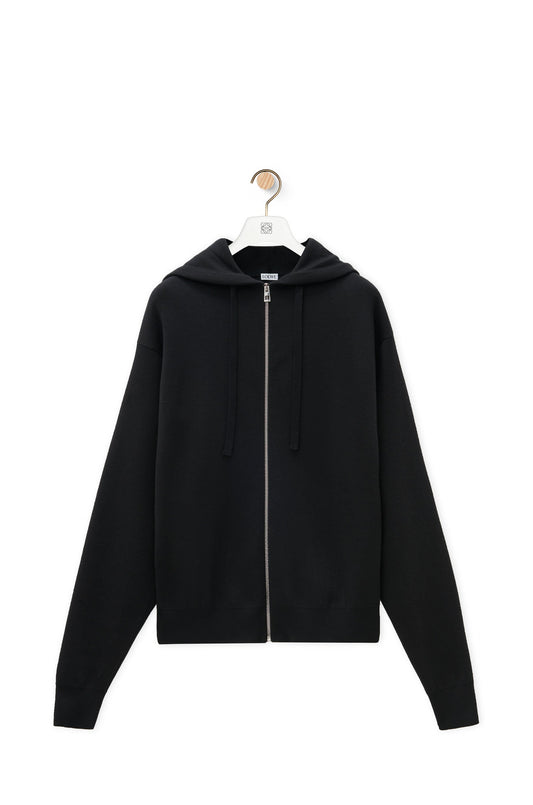 ANAGRAM ZIP UP HOODIE IN WOOL