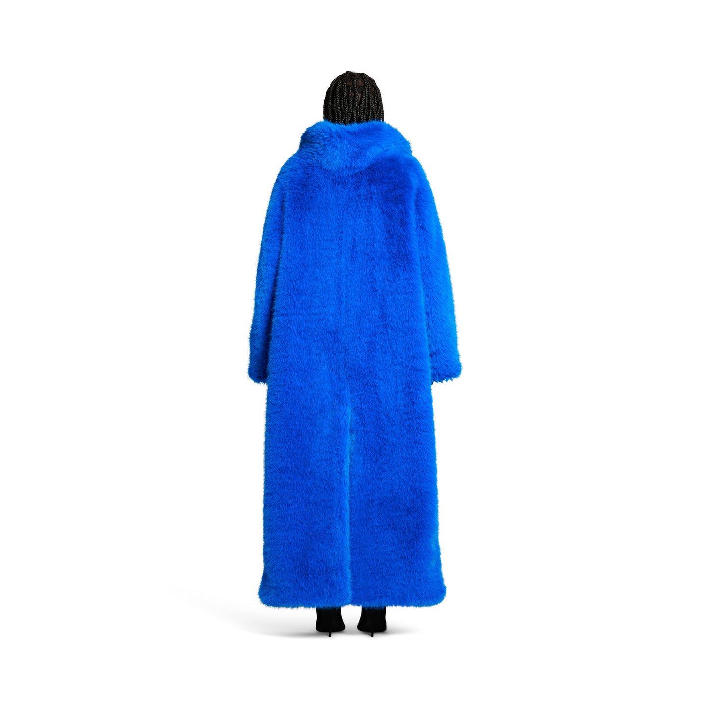 WOMEN'S OFF SHOULDER COAT IN ROYAL BLUE