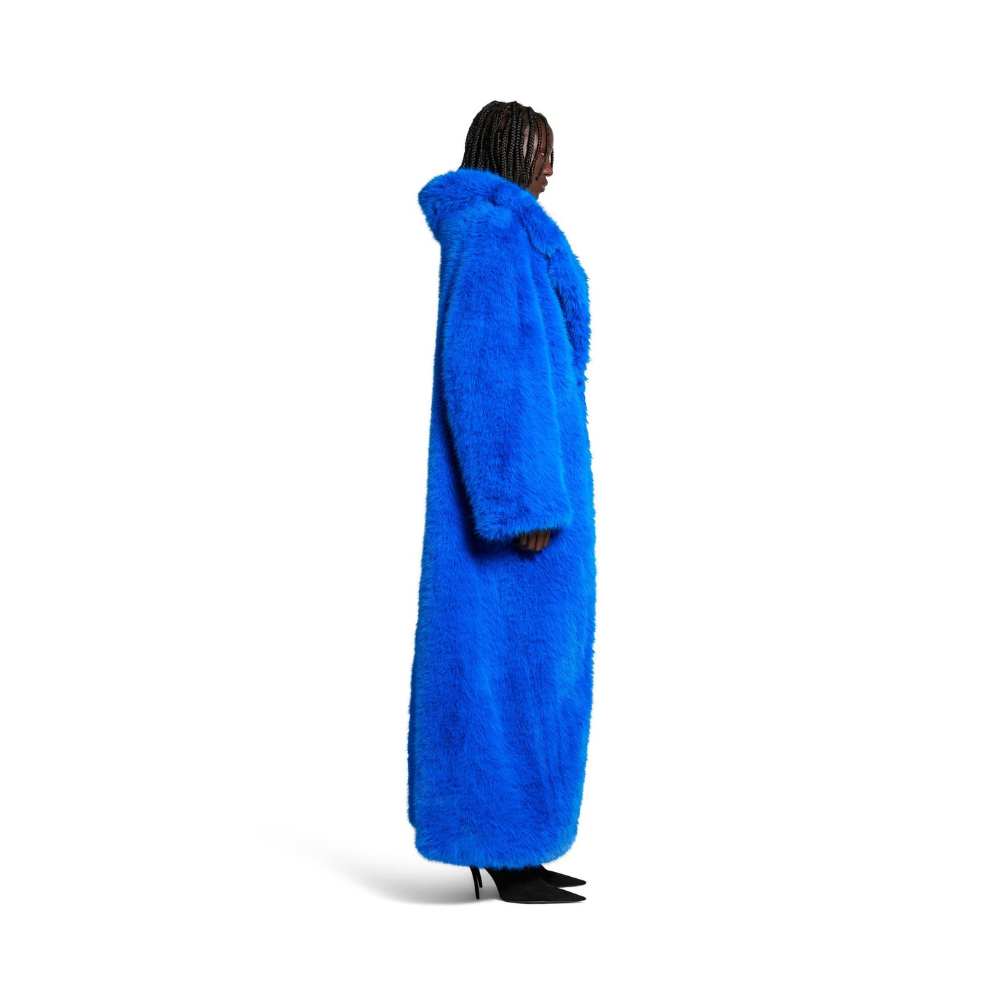 WOMEN'S OFF SHOULDER COAT IN ROYAL BLUE